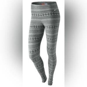Nike Grey and Black Leggings, XS